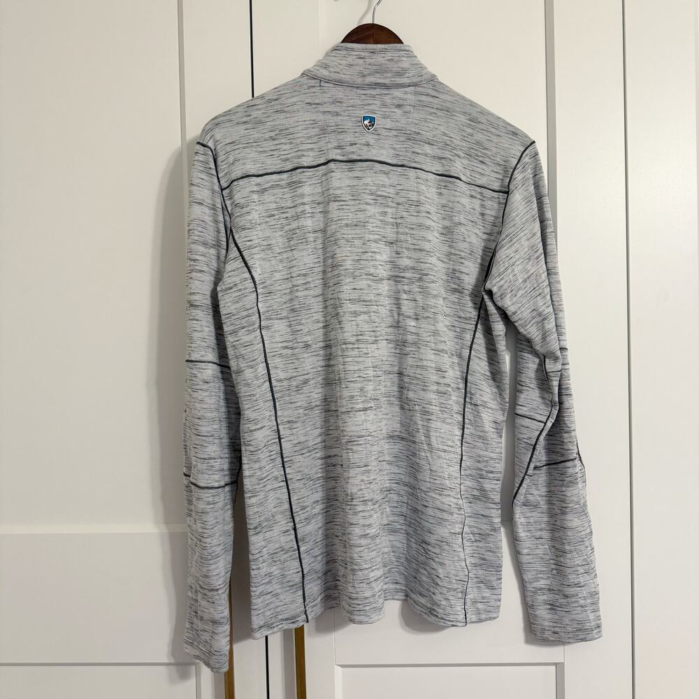 KUHL Men’s LARGE Alloy Heather Cloud Gray Long Sleeve Quarter Zip Mock Neck - Picture 2 of 9